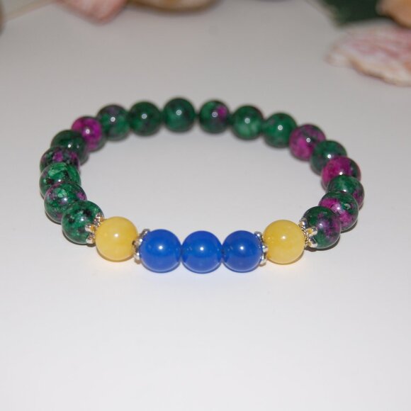 Gemstone Bracelet,Handmade Stone Beads Bracelet - Picture 3 of 3